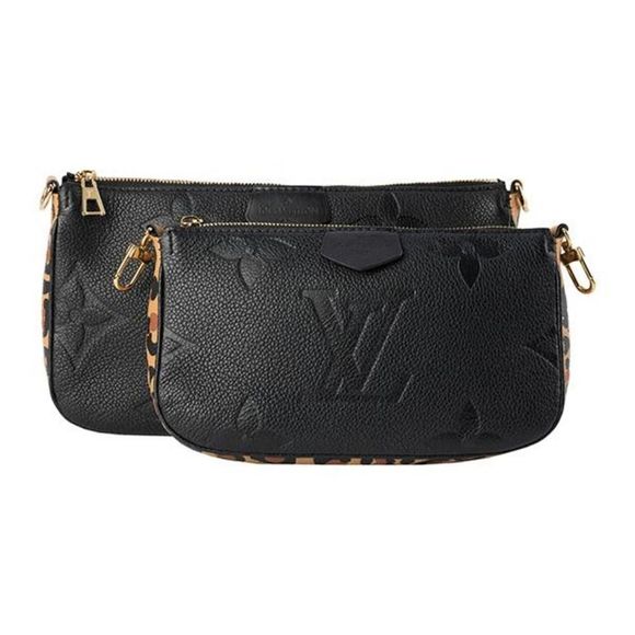 Louis Vuitton Monogram Chain Shoulder Bag Leather Black Leopard Print - Picture 6 of 9